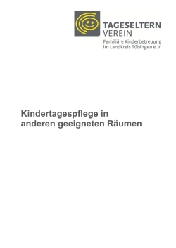 Konzeption - Kindertagespflege in anderen geeigneten Räumen
