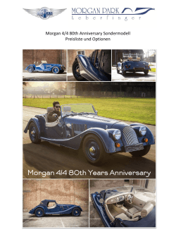 Morgan 4/4 80th Anniversary Sondermodell Preisliste