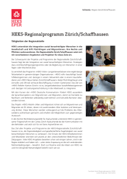 HEKS-Regionalprogramm Z&uuml;rich/Schaffhausen