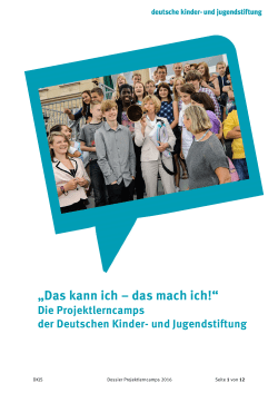 Dossier zu den Projektlerncamps der DKJS
