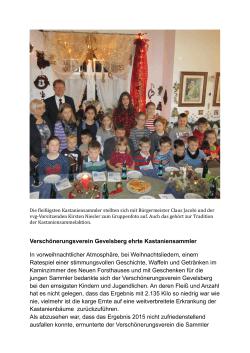 Verschönerungsverein Gevelsberg ehrte Kastaniensammler In