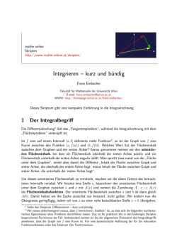 Integrieren &ndash; kurz und b&uuml;ndig