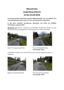 Messstrecke Langenburg Historic 22.04./23.04.2016