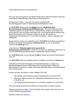 Allgemeine Infos über das Programm