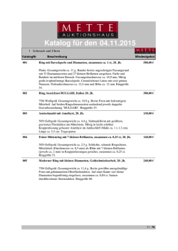 Objekte nach Kategorienreihenfolge - Auktionshaus
