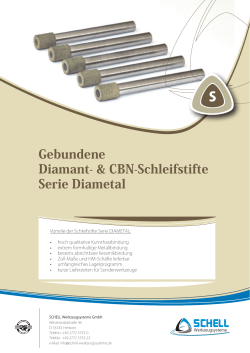 Gebundene Diamant- und CBN-Schleifstifte Serie Diametal