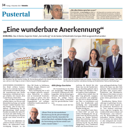 Eine wunderbare Anerkennung