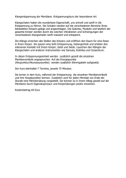 Klangentspannung der Meridiane