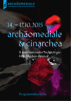 Programm der Archäomediale & Cinarchea