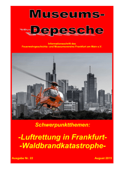 Museumsdepesche Ausgabe 22 - Feuerwehr Frankfurt am Main