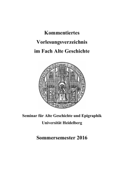 KVV des Seminars für Alte Geschichte und