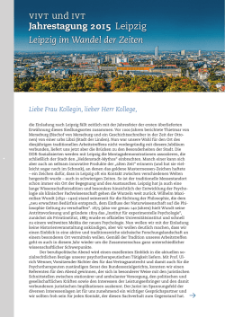 vivt und ivt Jahrestagung 2015 Leipzig Leipzig im Wandel der Zeiten