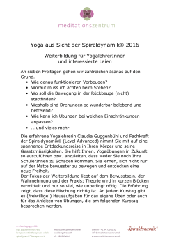 Yoga aus Sicht der Spiraldynamik® 2016