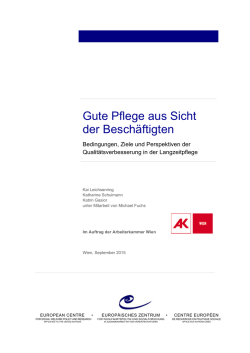 Gute Pflege aus Sicht der Besch&auml;ftigten