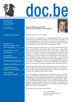doc.be 2/2015 - &Auml;rztegesellschaft des Kantons Bern