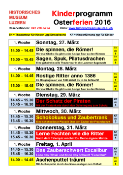 Programm Osterferien - Historisches Museum Luzern