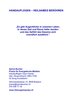 HANDEAUFLEGEN &ndash; HEILSAMES BER&Uuml;HREN