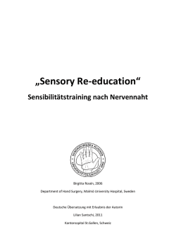 Sensory Re-education - Kantonsspital St.Gallen