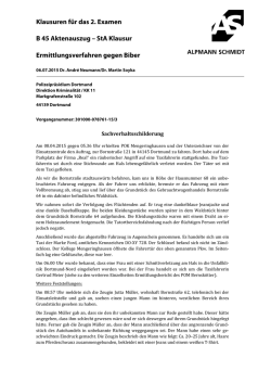 Klausuren für das 2. Examen B 45 Aktenauszug