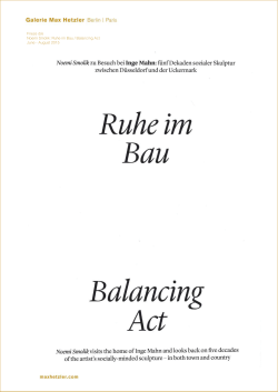 Frieze d/e Noemi Smolik: Ruhe im Bau / Balancing Act June