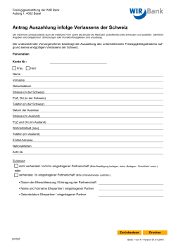 Antrag Auszahlung infolge Verlassens der Schweiz