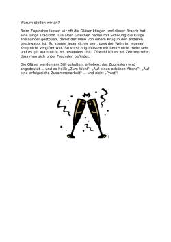 Warum stoßen wir an?
