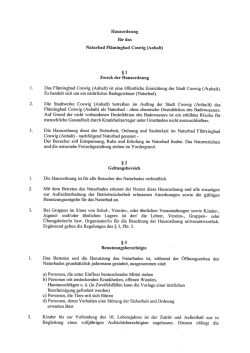 Zweck der Hausordnung