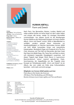 HUMAN ABFALL Form und Zweck