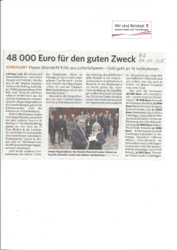 48 000 Euro für den guten” Zweck äﬂwm`