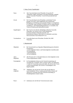 1. Name, Zweck, Zugehörigkeit Name 1.1 Der Concordia