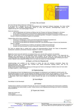 §1 Name, Sitz und Zweck §2 Mitgliedschaft §3 Beginn und Ende der