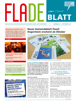 Neues Gemeindeblatt Flawil- Degersheim erscheint ab Oktober