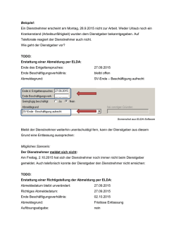 Beispiel: Ein Dienstnehmer erscheint am Montag, 28.9.2015 nicht