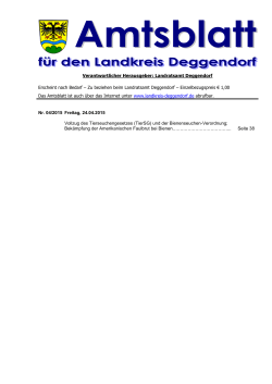 Verantwortlicher Herausgeber: Landratsamt Deggendorf Erscheint
