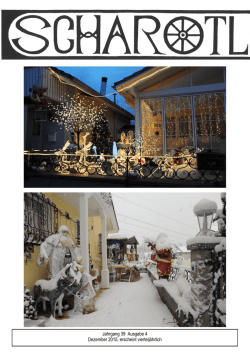 Jahrgang 39 Ausgabe 4 Dezember 2015, erscheint viertelj&auml;hrlich