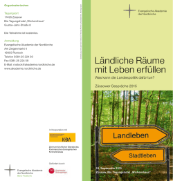 Ländliche Räume mit Leben erfüllen