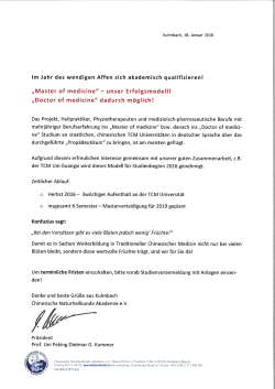 Im Jahr des wendigen Affen sich akademisch qualifizieren! &bdquo;Master