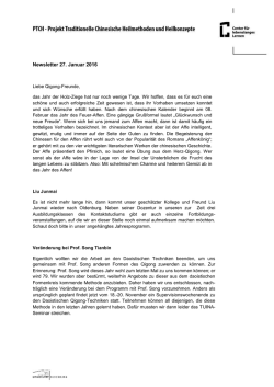 Newsletter 27. Januar 2016