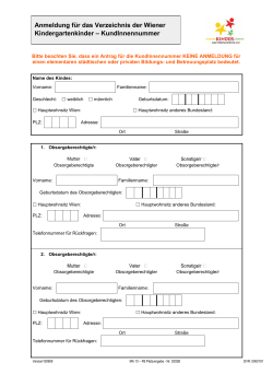 Anmeldung für das Verzeichnis der Wiener Kindergartenkinder