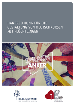Sprachanker - Handreichung für die Gestaltung von Deutschkursen