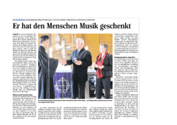 Er hat den Menschen Musik geschenkt