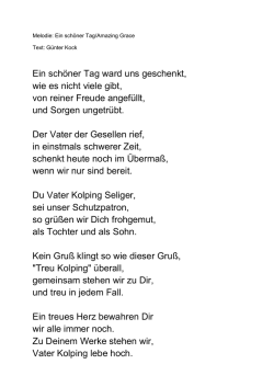 Ein sch&ouml;ner Tag ward uns geschenkt, wie es nicht viele gibt, von