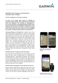 PRESSEINFORMATION Smart navigieren und clever parken