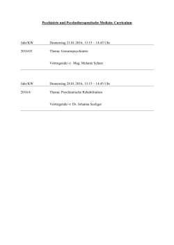 Curriculum Jahr/KW Donnerstag 21.01.2016, 13:15 – 14:45