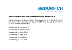Sprechstunden des Gemeindepr&auml;sidenten Aadorf 2016 Die