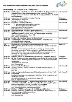 Donnerstag, 18. Februar 2016 &ndash; Programm
