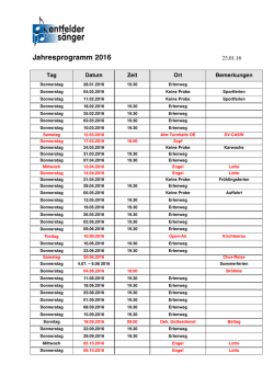 Jahresprogramm 2016