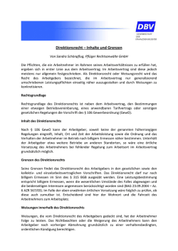 Direktionsrecht &ndash; Inhalte und Grenzen