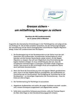 Grenzen sichern – um mittelfristig Schengen zu sichern
