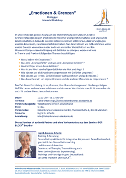 Emotionen & Grenzen - Hohenbrunner Akademie